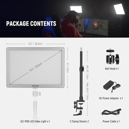 NEEWER GL1 PRO 15.5" Key Light Streaming Light, Video Light - Image 9