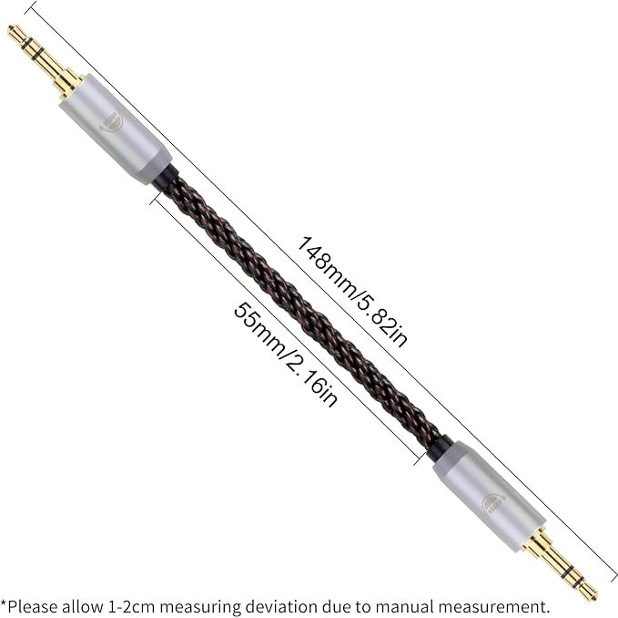 okcsc 4.4MM Male to 3.5MM Pro Male Ultra Short Hifil Male to Male AUX Audio - Image 3