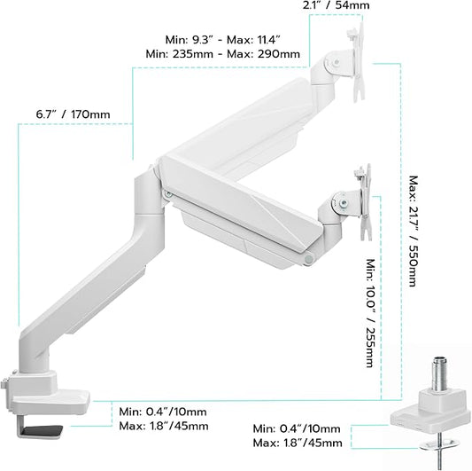 ARES WING Ultrawide Single Monitor Arm, Heavy Duty Monitor Mount - Image 2