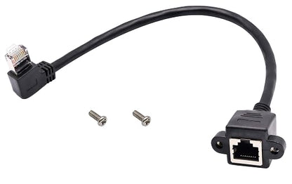 90 Degree Cat 6 Ethernet Cable Left Bend Angle RJ45 Male to Female Shielded - Image 6