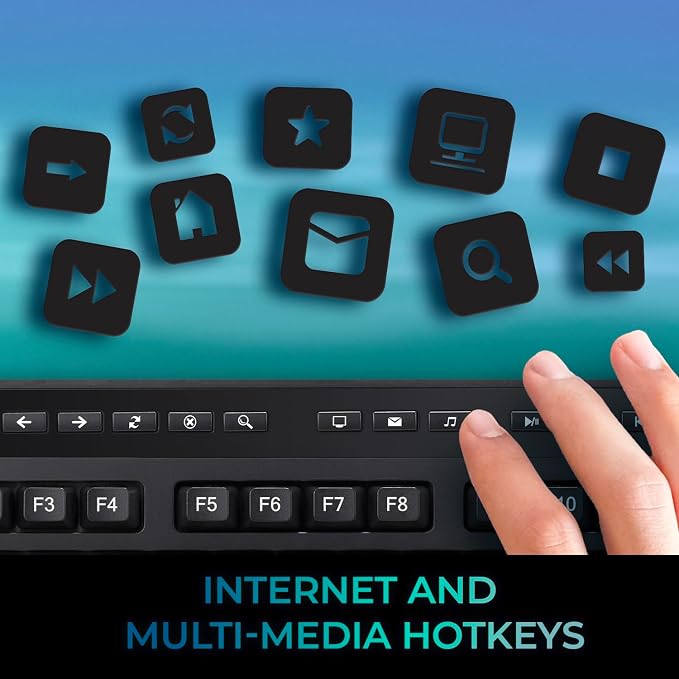 ADESSO Wireless Keyboard with Touchpad 104 Key Full Size USB Dongle Receiver - Image 5