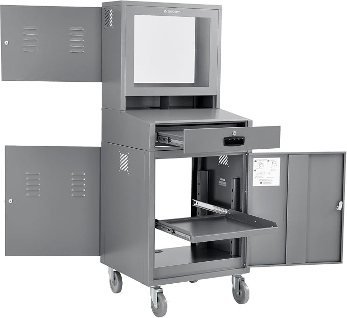 Global Industrial Mobile Security LCD Computer Cabinet Enclosure - Image 3