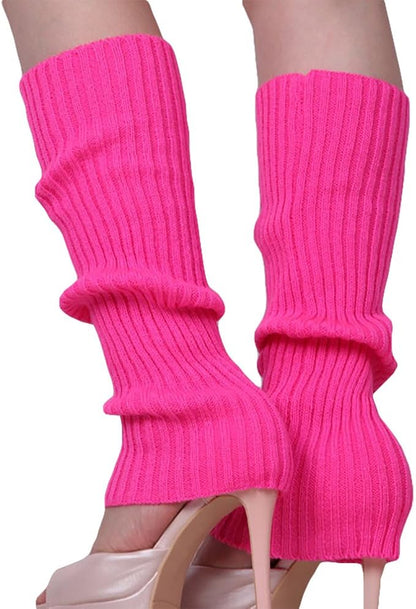 Song Qing Women 80s Dance Plain Ribbed Running Headband Wristbands Knit Crochet - Image 2