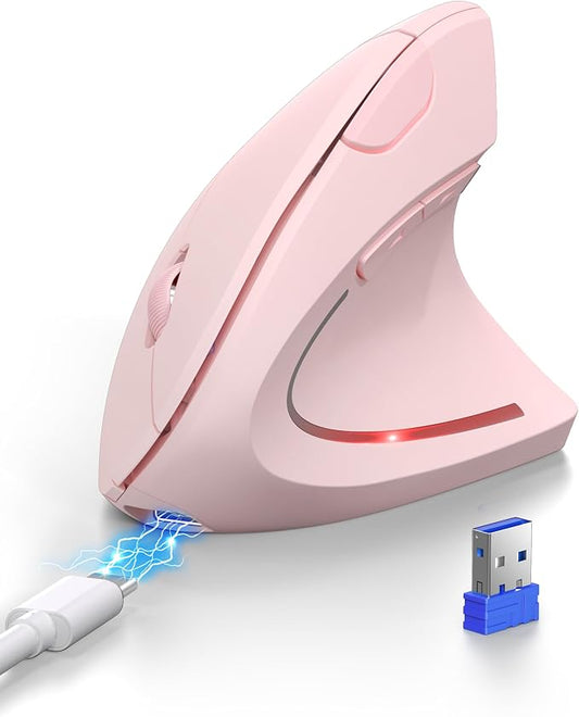 TECKNET Ergonomic Mouse, Rechargeable 2.4G+Bluetooth Vertical Mice 6 DPI by Tecknet