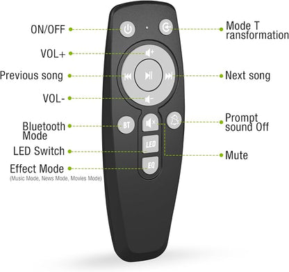 Sound Bar, 100W Sound Bar for Smart TV, 2 in 1 Detachable Home Speaker Bass - Image 9