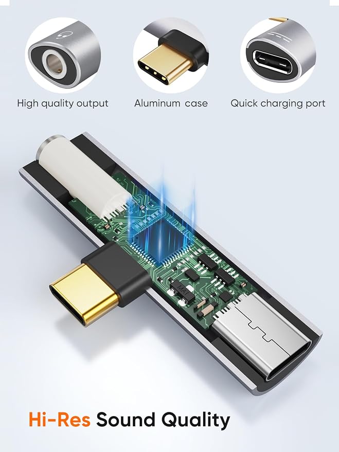 CableCreation USB C to 3.5mm Headphone and Charger Adapter, 2 in 1 Type-C to - Image 5