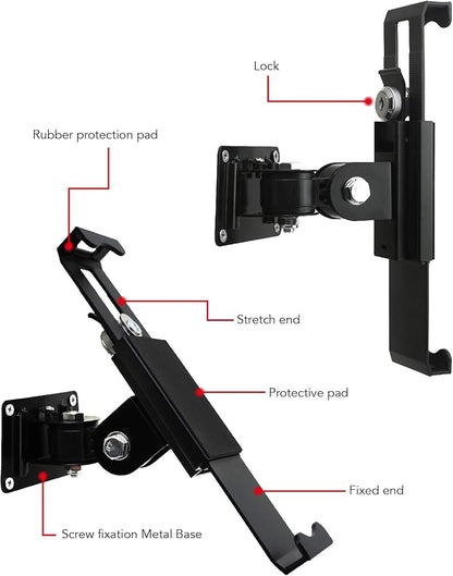 Tablet Wall Mount Holder with Lock and Key, Rotate Design Arbitrary Adjustment - Image 5