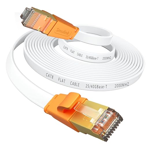 Smolink Ethernet Cable 25 FT, Cat 8 Ethernet Cable 2000Mhz 40Gbps, Internet by Smolink
