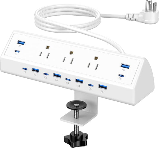 Jgstkcity 130W Desk Clamp Power Strip, 12 USB Ports, Surge Protector, ETL by Jgstkcity