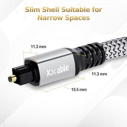 Kxable Optical Audio Cable 40 FT, Digital Audio Cable, Toslink Fiber Optic Cord - Image 6