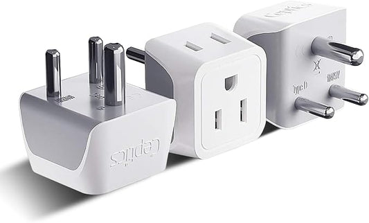 Ceptics US to India Plug Adapter works in Nepal, India Power Adapter, Dual USA by Ceptics