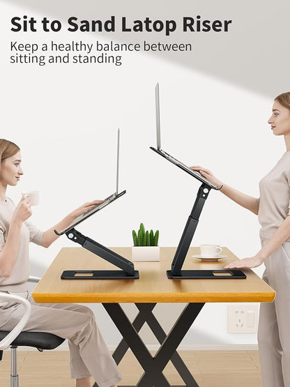 tounee Laptop Stand for Desk Adjustable Height, Telescopic Computer Stand - Image 2