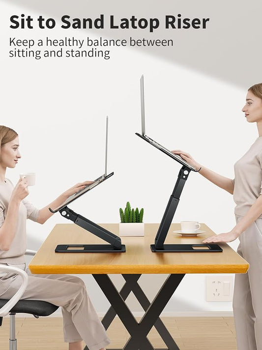 tounee Laptop Stand for Desk Adjustable Height, Telescopic Computer Stand - Image 2