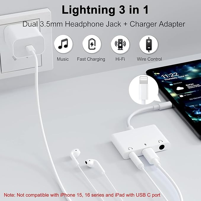 3 in 1 Dual 3.5mm Headphone Jack Adapter - Image 2