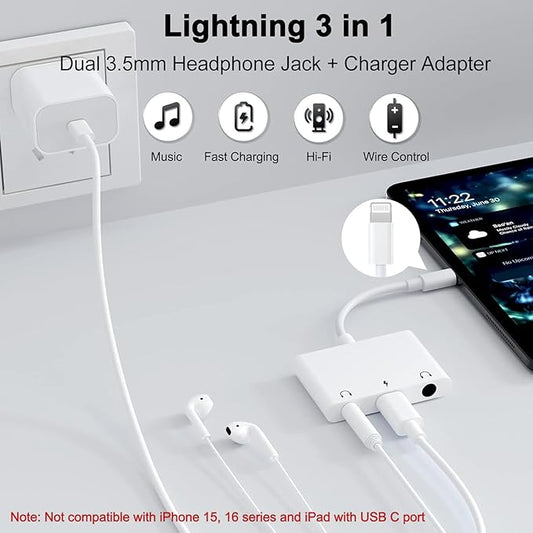3 in 1 Dual 3.5mm Headphone Jack Adapter - Image 2