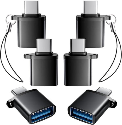 USB C to USB A Adapter 6 Pack, USBC to USB Adapter, TypeC Male USBA Female 3.0 by AiNEERich