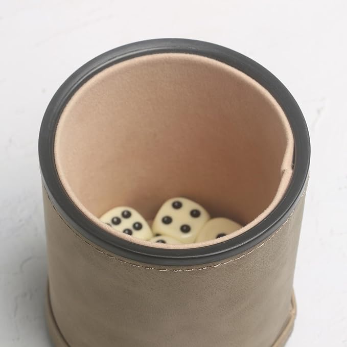 PU Leatherette Dice Cup with 6 Dot Dices - Image 4