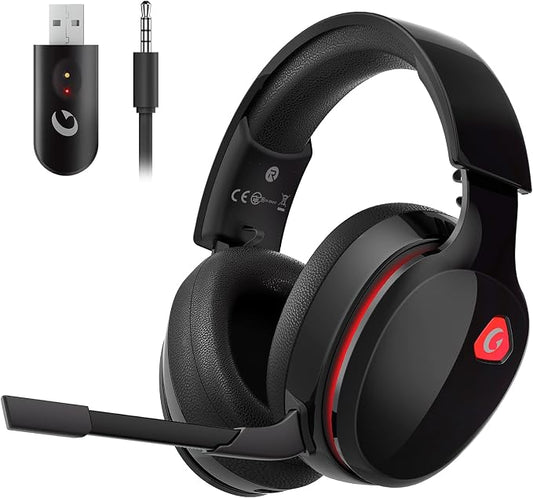 2.4GHz Wireless Gaming Headset for PS5, PS4 Fortnite & Call of Duty/FPS Gamers by Gtheos