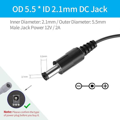 12V 2A Power Supply Adapter, AC 100-240V to DC 12V Power Supply - Image 8
