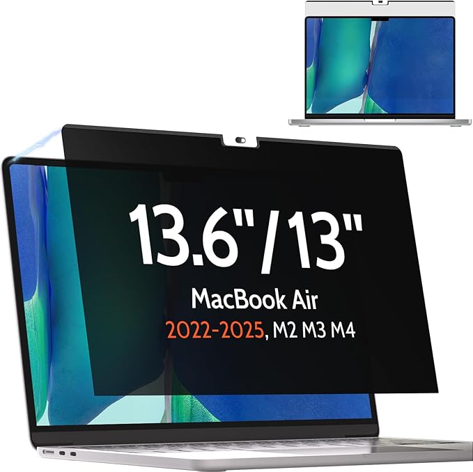 Magnetic Privacy Screen for MacBook Air 13.6 & 13 Inch 2022-2025, Matte by Mamol