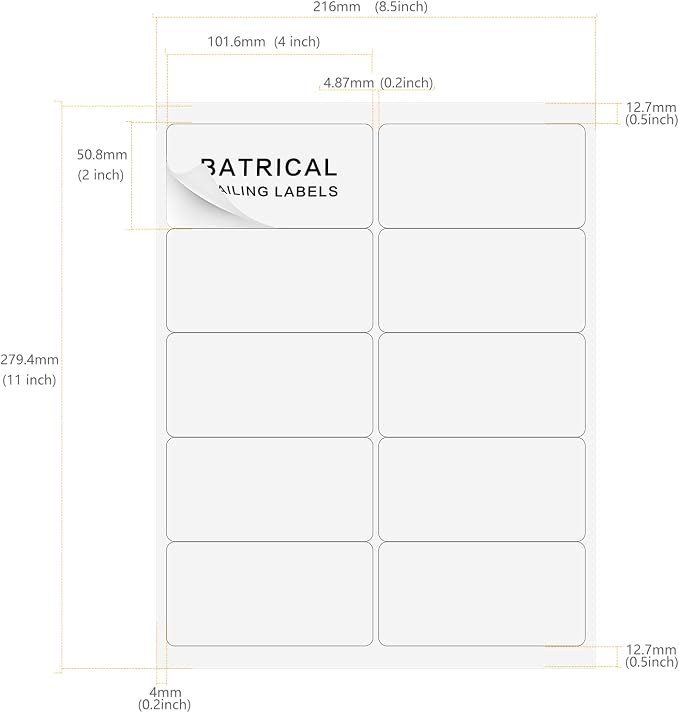 2"×4" Shipping Labels 500 Labels Sticker Paper - Image 2