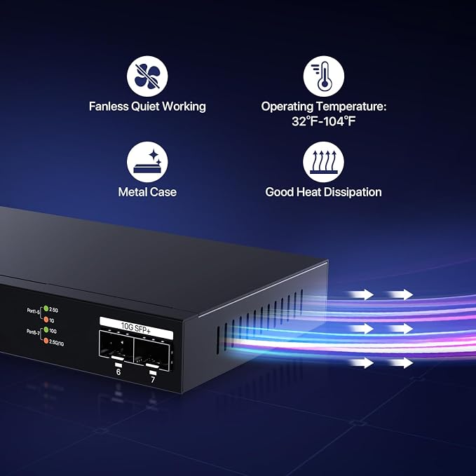 Tenda TEM2007X, 5 Port 2.5G Ethernet Switch, Unmanaged 2.5Gb Switch - Image 4