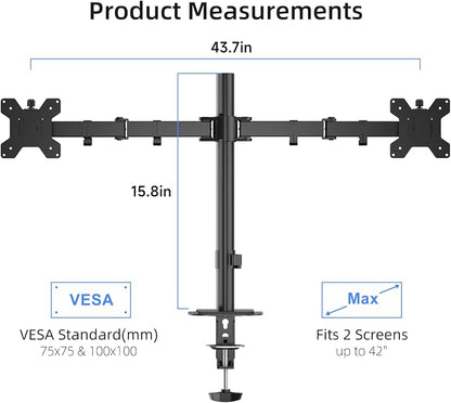 Suptek Dual Monitor Arm Desk Mount, Ultrawide Dual Monitor Arm - Image 2