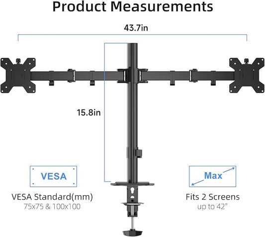 Suptek Dual Monitor Arm Desk Mount, Ultrawide Dual Monitor Arm - Image 2