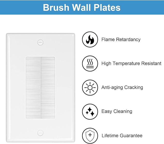 Iwillink Brush Wall Plate, Cable Pass Through Insert - Image 5