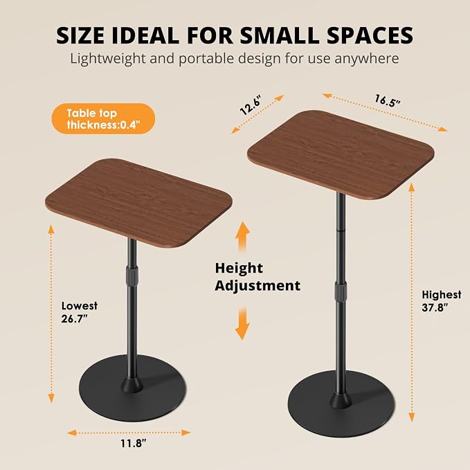 Adjustable Floor Laptop Stand, Height Adjustable Laptop Desk up to 37.8" - Image 3