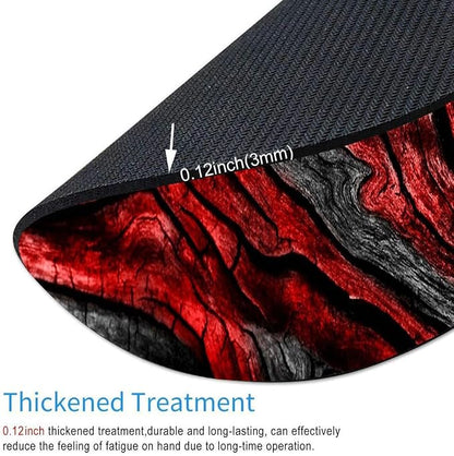 and Red Woodgrain Round Mousepad, Personalized Custom Design Mouse Pads - Image 3
