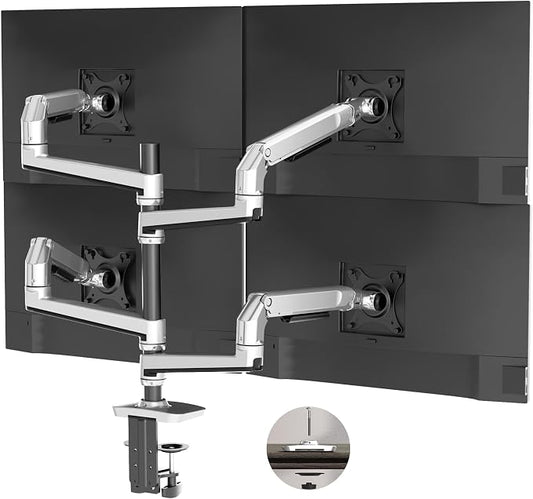 Quad Monitor Mount, Holds Screens up to 40 Inches and 25 lbs, Fully Adjustable by Ergounion