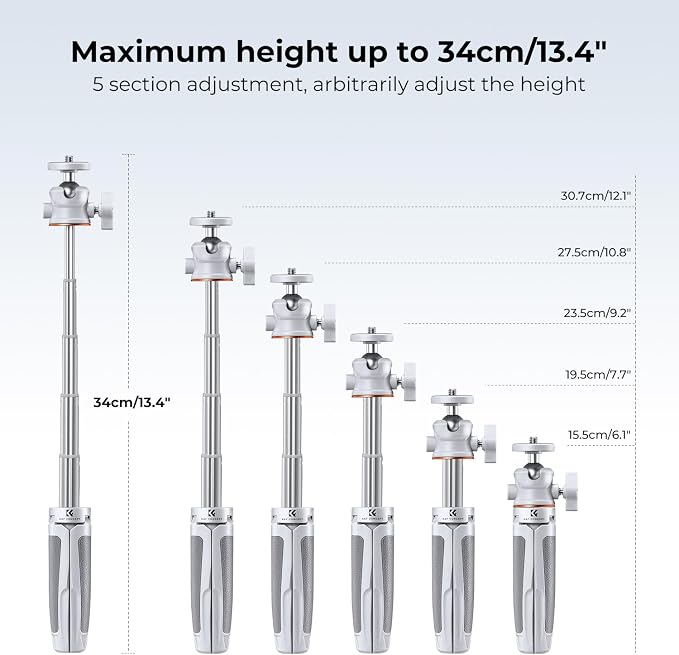 K&F Concept Selfie Stick Tripod, 360 Degree Rotation Mini Phone Stand - Image 2