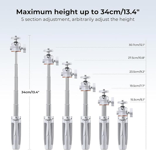 K&F Concept Selfie Stick Tripod, 360 Degree Rotation Mini Phone Stand - Image 2