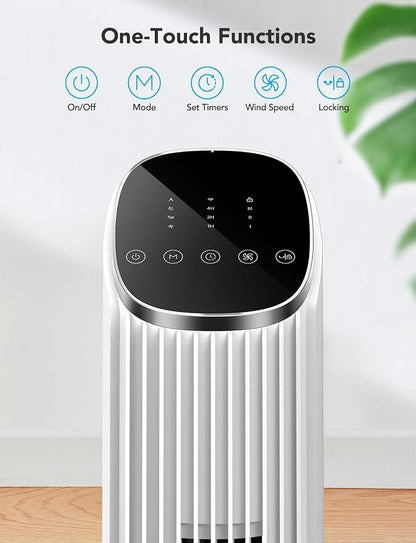 GoveeLife White Tower Fan for Bedroom, Temperature Sensor, 5 Modes 8 Speeds - Image 7