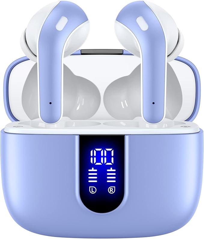 TAGRY Bluetooth Headphones True Wireless Earbuds 60H Playback LED Power Display by TAGRY