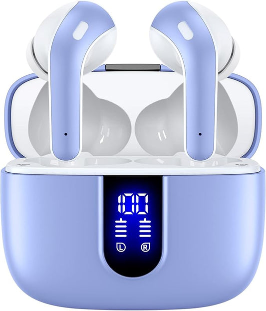 TAGRY Bluetooth Headphones True Wireless Earbuds 60H Playback LED Power Display by TAGRY