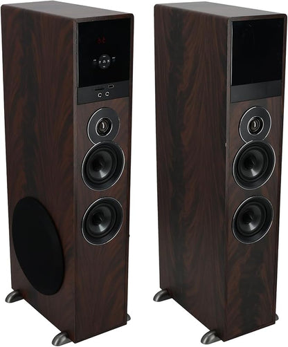 Rockville TM80D Powered Home Theater Tower Speaker System, Dark Wood, USB/SD by Rockville