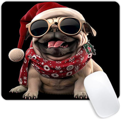 Square Mouse Pad 3D Dog-Santa Hat-1, Gaming Mouse Pads by Goodsprout