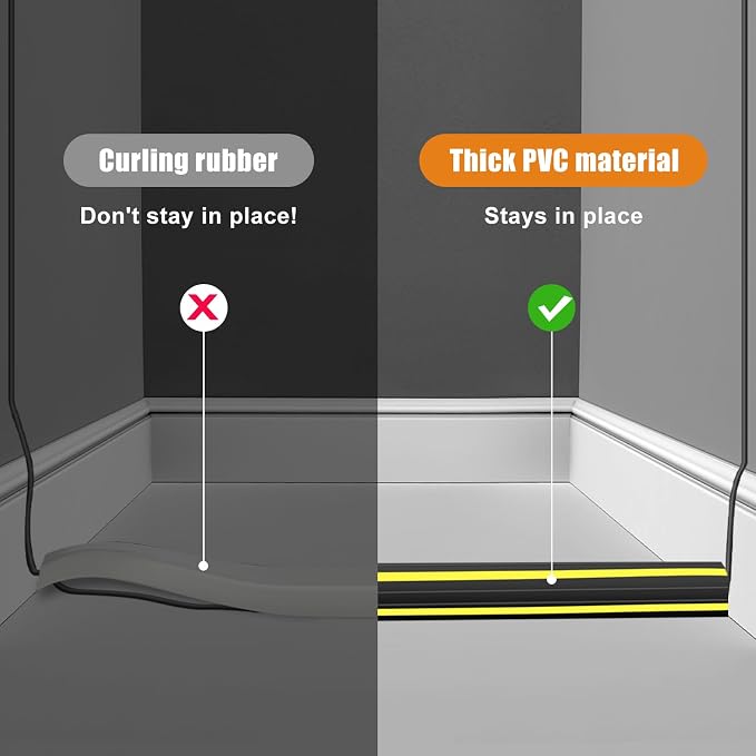 4 ft Cord Covers for Wires on Floor, Heavy Duty PVC Duct Floor Cord Cover - Image 6