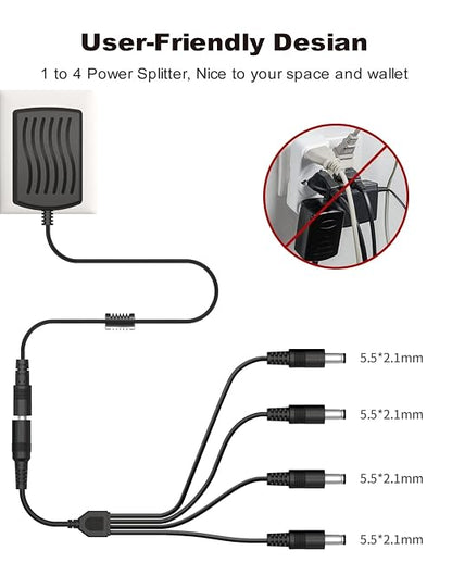 Lonnky DC 12V 2A Security Camera Power Adapter Combine - Image 5