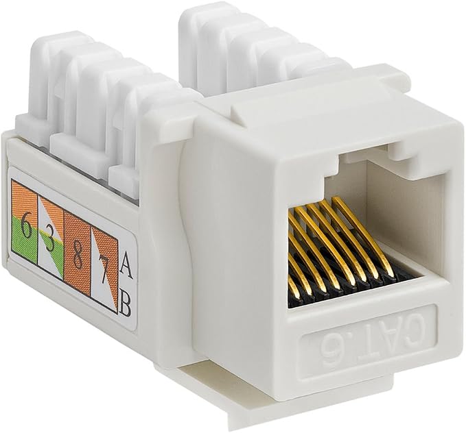 Cmple - RJ45 Keystone Jack 90 Degree Cat6 Keystone Jack Insert Punch Down RJ45 by Cmple