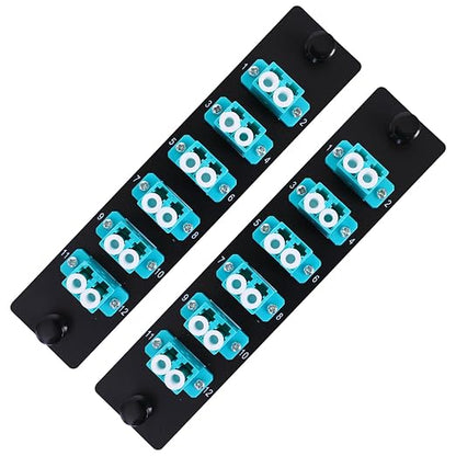 2PCS 6 Duplex 12 Core LC Adapters LGX Footprint OM3 Fiber Patch Panel Loaded 12 by ProfessionalFiberNetworkDevicemanufacturer
