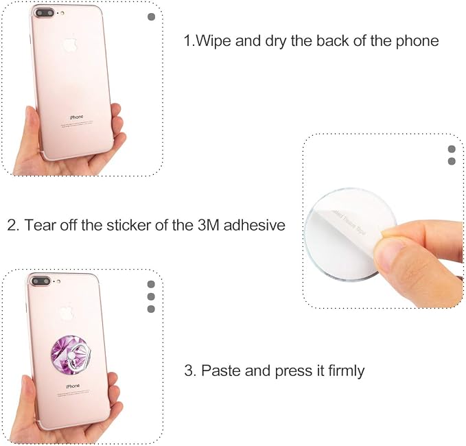 Bonoma Finger Ring Stand, 3 Pack Bling 360 Degree Rotation Phone Ring Stand - Image 6