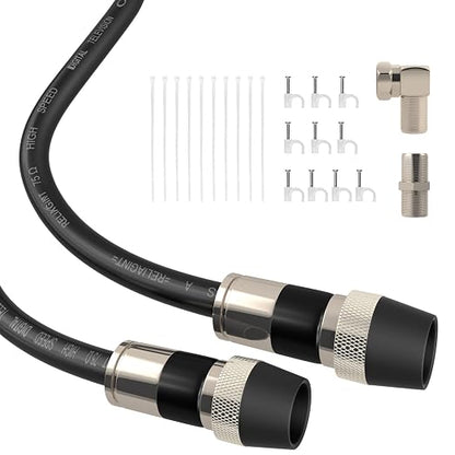 20ft RG6 Coaxial Cable, 75 Ohm TV Coax Cable by RELIAGINT