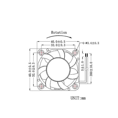 40mm X 07mm Mini Fan 40 X 40 X 07mm, AD0412HB-K96, 4CM PC Cooling Fans 12V 0.08A - Image 7