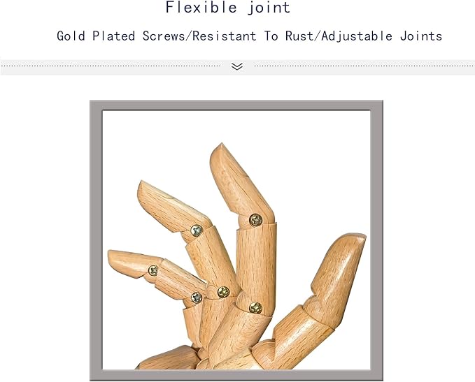 Hand Model, Wood Hand for Nails, Drawing Wooden Hand, Wooden Mannequin - Image 5