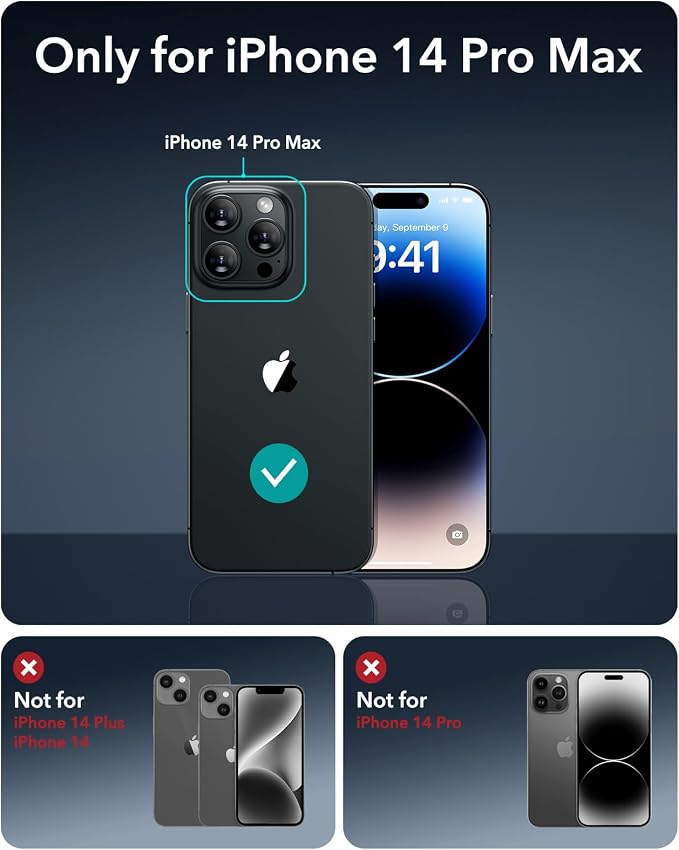 ESR 3 Pack 9H+ Glass for iPhone 14 Pro Max Screen Protector, Armorite - Image 9