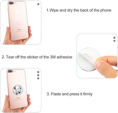 Bonoma Phone Ring Grip, 3 Pack Wave Geometric Marble 360 Degree Rotation 180 - Image 6