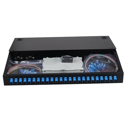 Xunsomten-24 Singlemode 24 Port SC-UPC Rack Mount Enclosure Box & Splice Trays by Xunsomten
